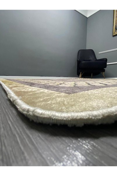 CAPPİO HALI Gold Eskitme Desenli Halı (makinada Yıkanabilir Kaymaz Dot Taban) - Cp1185