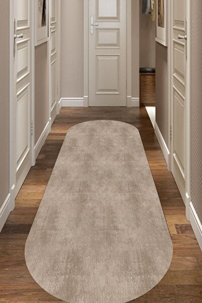 ESTA HALI Dokulu Cappuccino Renkli Oval Halı (makinada Yıkanabilir Dot/keçe T...