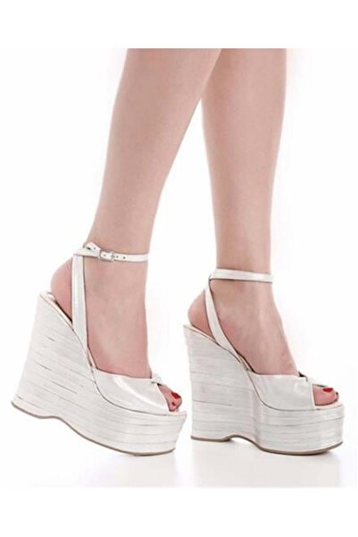 Siren Ertan ISTANBUL Beyaz Dolgu Topuk Ayakkabı