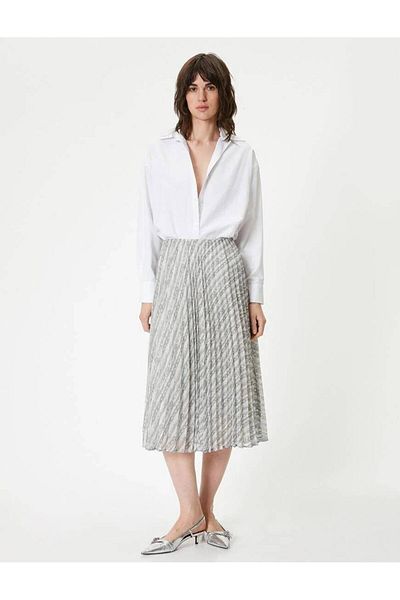 Koton Gray Patterned Women's Skirt - 4Sak70080Uw