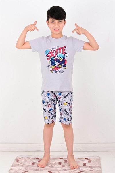 vitmo Σετ πιτζάμες Capri για αγόρι Born To Skate Grey