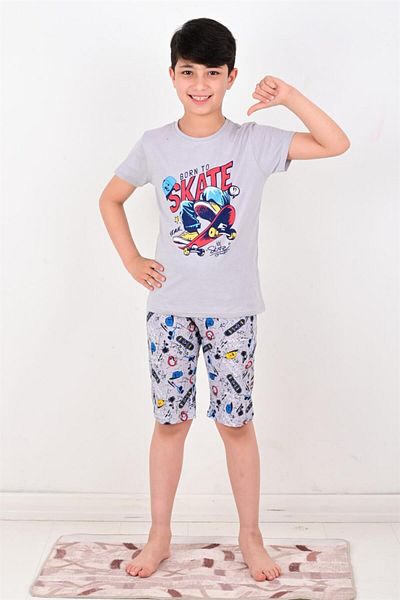 vitmo Σετ πιτζάμες Capri για αγόρι Born To Skate Grey