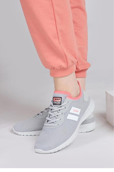 Jump 24853 Grey-Salmon Pink - Anatomical Comfort Casual Sneakers