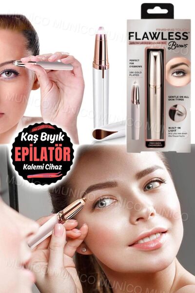Munico Mini Şarj Edilebilir Kaş Düzeltici Makyaj Epilatörü Göz Kaş Bıyık Tıra...