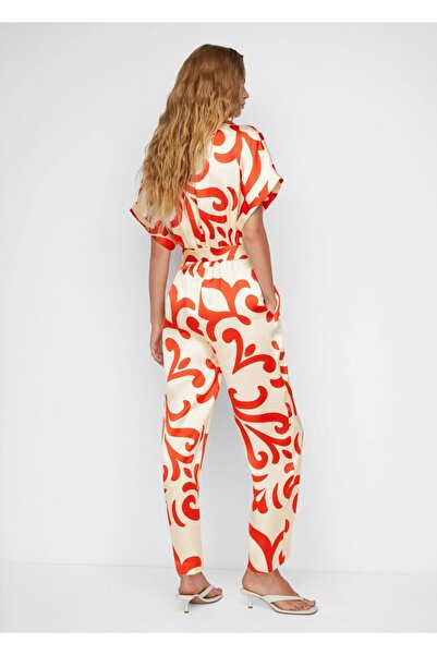 MANGO Woman Σατέν φόρμα με σχέδιο