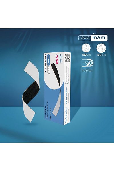 STALEKS EXPERT Replacement Papam Mix Double Sided Files - 100/180 Grit (50 Pieces) DFCEMix-22-100/180