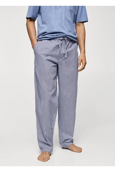 MANGO Man Kariertes Pyjama-Set aus Baumwolle