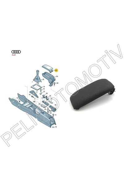 İthal Armrest Cover for Audi A3 (2004-2012) - Fabric 8p0864245a 253