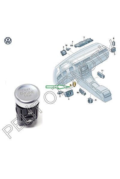 İthal Passat B8 Start Stop Çalıştırma Düğmesi 3g1959839