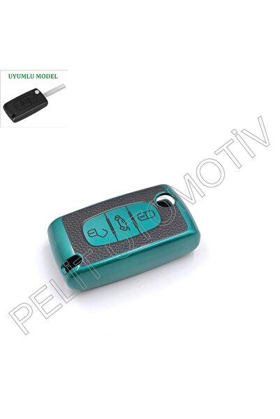 PELİTOTOMOTİV Κάλυμμα κλειδιού Peugeot 207 307 308 407 607 3 κλειδιά Πράσινο