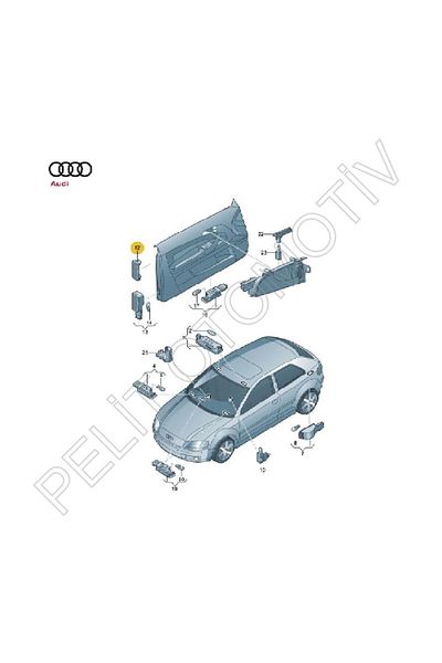 PELİTOTOMOTİV Audi Q7 2007-2024 Door Warning Reflector - 8P0947412