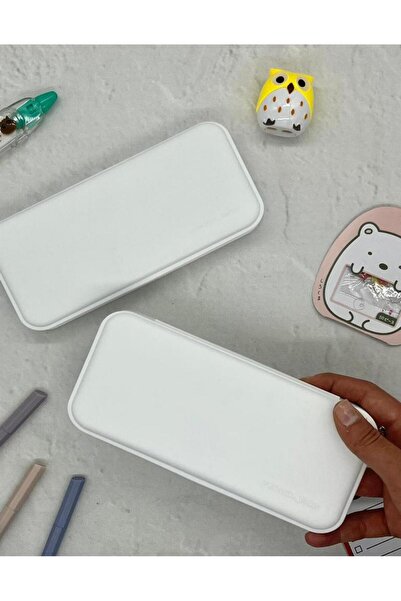 Kağıt Gemi Dükkan Cutie de creioane albă cu capac rigid / Geantă / Cutie pent...