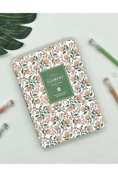 Kağıt Gemi Dükkan Tropical Floral Agenda Notebook Planner-bullet Journal