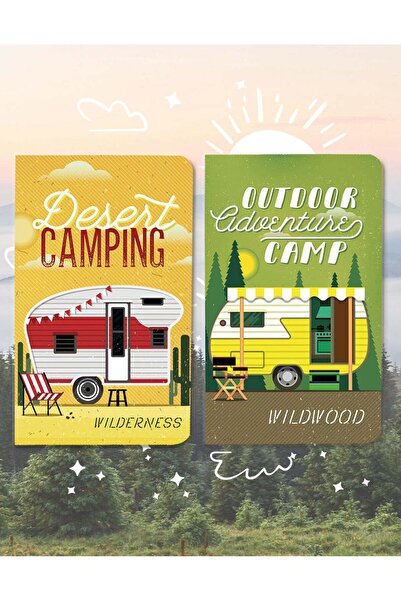 Kağıt Gemi Dükkan مجموعة من 2 دفاتر للتخييم