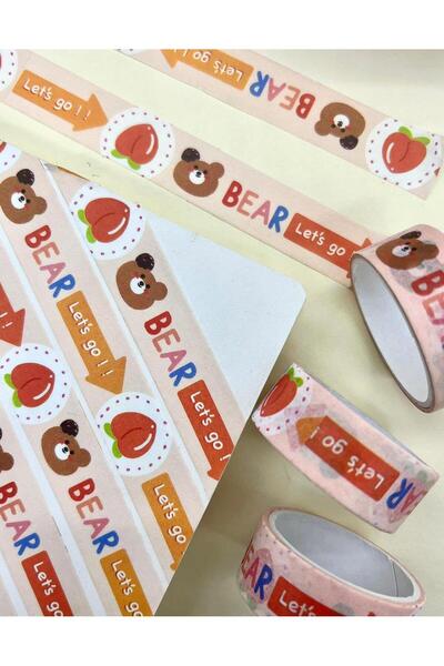 Kağıt Gemi Dükkan Hai să mergem cu ursuțul drăguț, o zi frumoasă, bandă washi de 3m/Banda washi/Banda de mascare/Bandă cu model