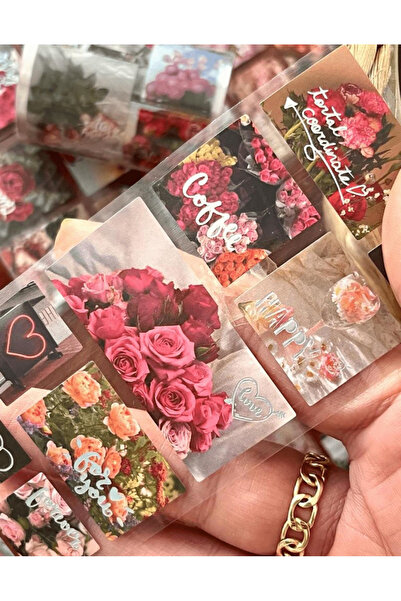 Kağıt Gemi Dükkan Garden Path Pink Flowers 2m 140 bucăți autocolant Washi Tape/bandă de mascare/bandă cu model/autocolant