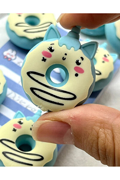 Kağıt Gemi Dükkan Kawaii Donut Mavi Silgi