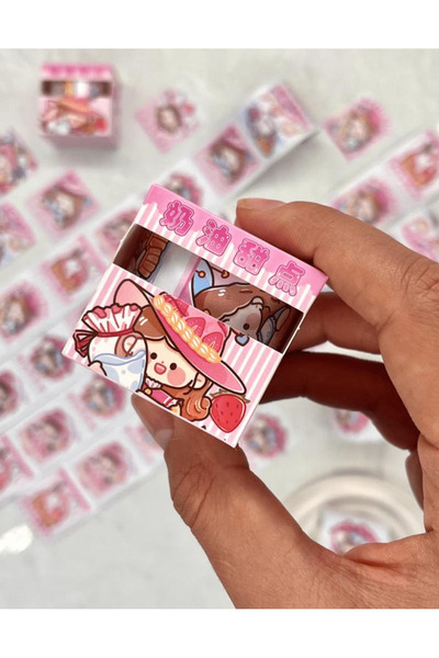 Genel Markalar Pembe Şapkalı Kız 2m 48 Adet Sticker Washi Bant/masking Tape/d...