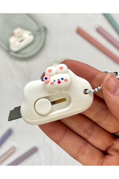 Kağıt Gemi Dükkan Sevimli Tavşan Beyaz Mini Maket Bıçağı / Sanat Bıçağı / Bul...