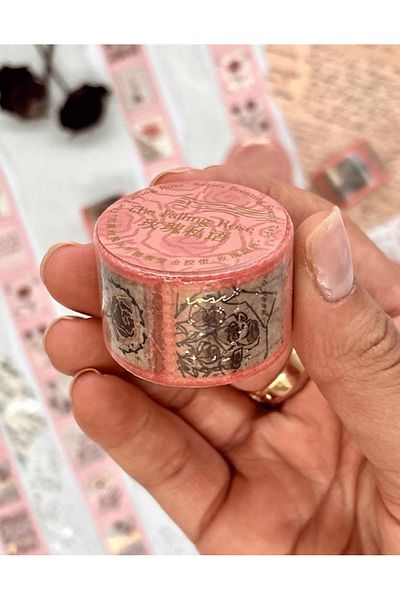 Kağıt Gemi Dükkan The Falling Rose Pink Individually Decalable Washi Tape / Sticker / Decal / Bullet Journal