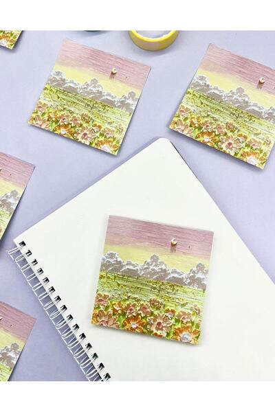 Kağıt Gemi Dükkan Doğa Temalı Yağlı Boya Tablo Çiftlik Post-it