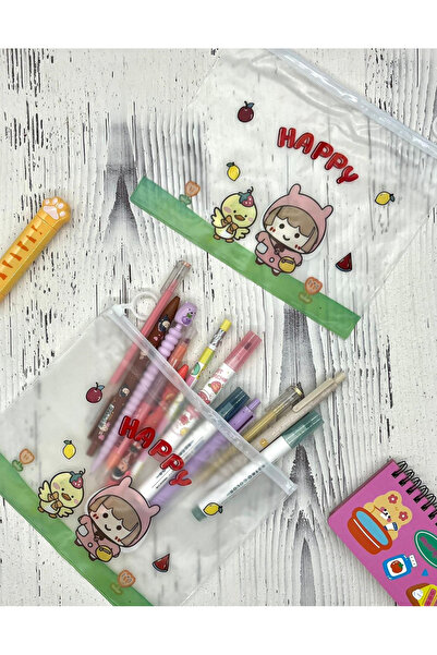 Kağıt Gemi Dükkan Geantă transparentă și cu fermoar pentru fete drăguțe cu Ha...