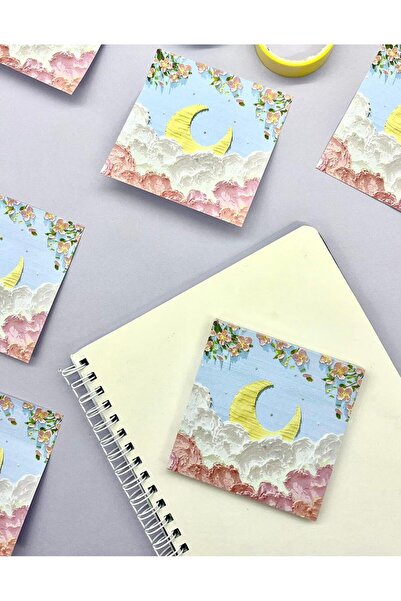 Kağıt Gemi Dükkan Nature Themed Crescent Post-it - Oil Painting