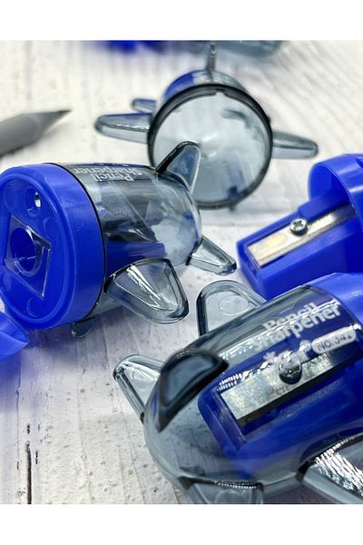 Kağıt Gemi Dükkan Blue Tiny Rocket Pencil Sharpener / Pencil Sharpener