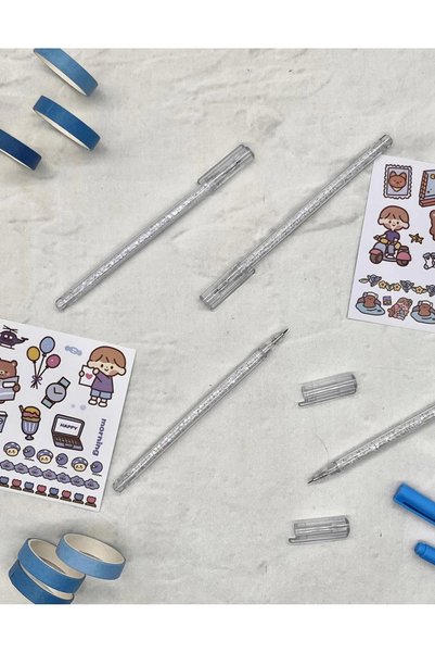 Kağıt Gemi Dükkan Kalem Görünümlü Beyaz Pullu Çelik Uçlu Maket Bıçağı / Sanat Bıçağı / Bullet Journal/Falçata
