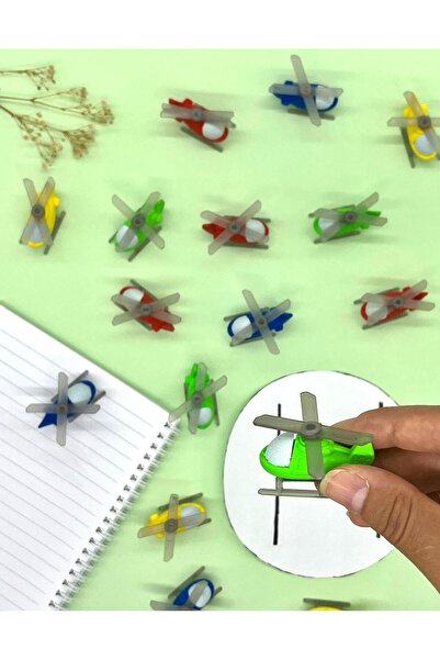 Kağıt Gemi Dükkan Guma de șters cu elicopter verde