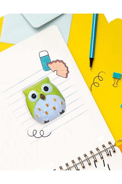 Kağıt Gemi Dükkan Green Owl Pencil Sharpener