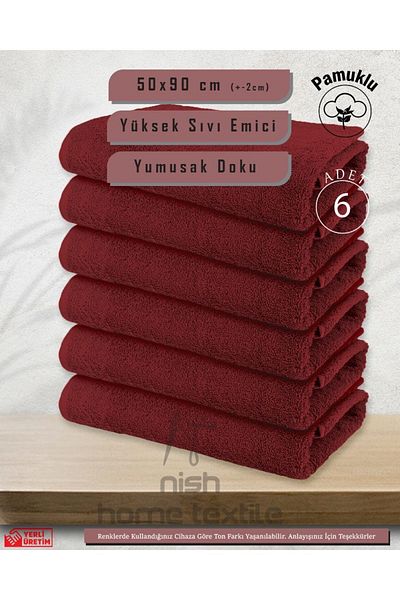 efabrix 6-Piece Cotton Barber - Hairdresser and Sports Towel, Gym Fitness MELİS TOWEL 50x90