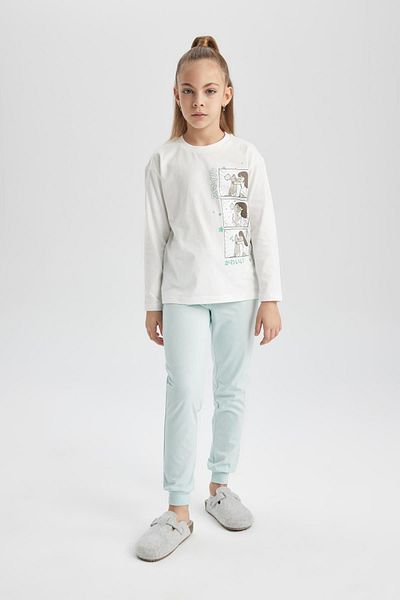 DeFacto Bedrucktes Pyjama-Set mit langen Ärmeln für Mädchen - C2587A823WN