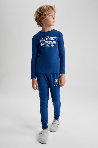 DeFacto Set pijama cu mânecă lungă cu imprimeu pentru băieți - B3967a823wn