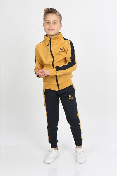 RUN LİFE Children's Tracksuit Set Diver Fabric Hooded