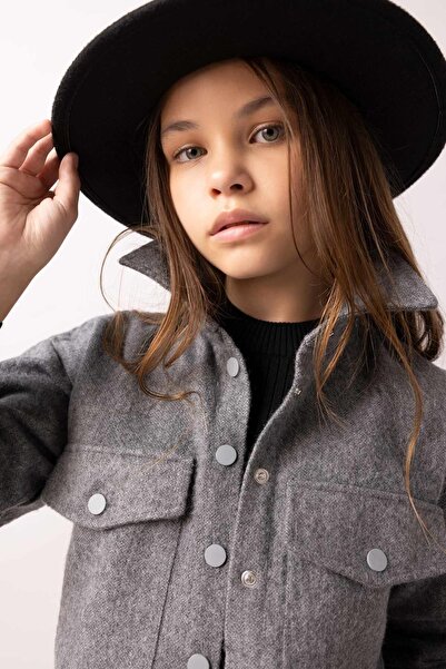 DeFacto Girl's Oversize Fit Wide Fit Flannel Long Sleeve Shirt A9228A823Wn