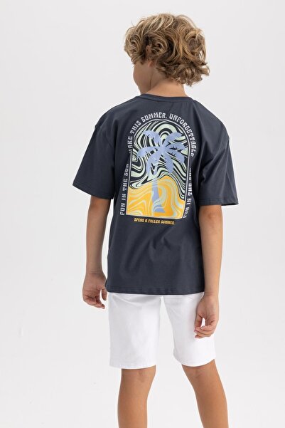 DeFacto Boy - Crew Neck Printed Oversize T-Shirt A6412a823sm