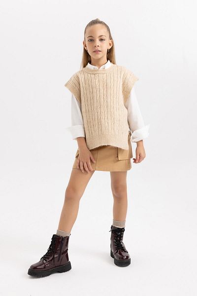 DeFacto Strickpullover für Mädchen - Rundhalsausschnitt X9524a623wn