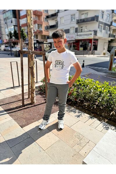 BayBayan Boy's Gray Lycra Sweatpants and School Pants