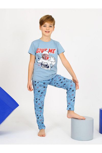 vitmo Set pijamale de zbor cu mânecă scurtă 100% bumbac pentru băiat