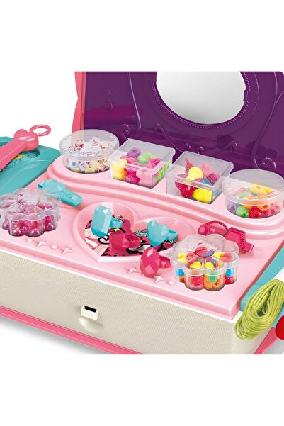 welcomein Kız Çocukları İçin Kitap Şeklinde Saklama Kutulu 3in1 Boncuk Takı Yapma Seti