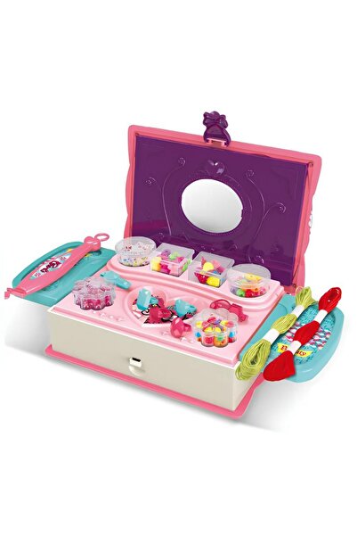 welcomein Kız Çocukları İçin Kitap Şeklinde Saklama Kutulu 3in1 Boncuk Takı Yapma Seti