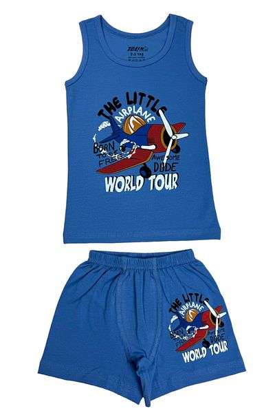 TOLIN Σετ σορτς για αγόρια Navy Blue Singlet - Βαμβακερό και Lycra, εμπριμέ 83048