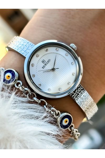 Reward Waterproof Silver Color Women's Wristwatch - 2 Years Warranty, Steel Cord and Special Locking System