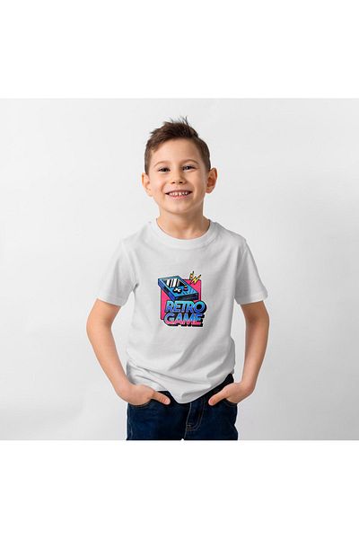 Let's Wear Ρετρό παιχνίδι με στάμπα Basic T-Shirt για παιδιά