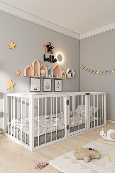 Givayo Mobilya FRODO AHŞAP BEBEK ÇOCUK MONTESSORİ YATAK KAPILI