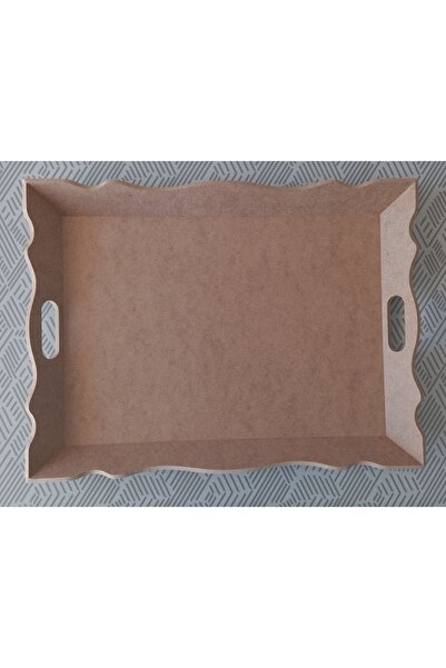 Kırmızı Kozalak Ahşap boyama ürünü orta boy tepsi