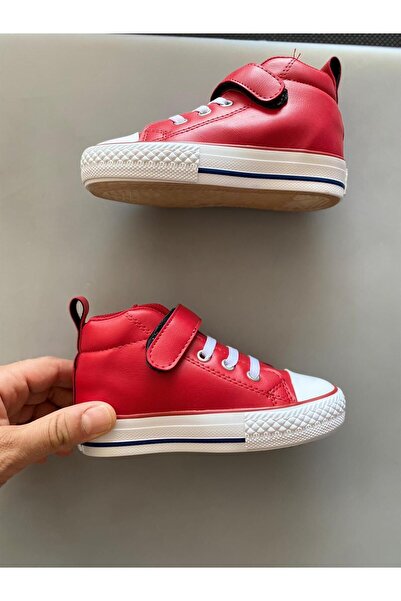 STARYOU STORE KIRMIZI BEYAZ ÇOCUK KIŞLIK BOT AYAKKABI SUNİ DERİ CİLT