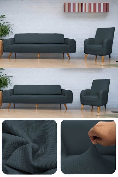 riselerhome Set de canapea cu scaun flexibil și elastic - husă de canapea extensibilă 3 3 1 1