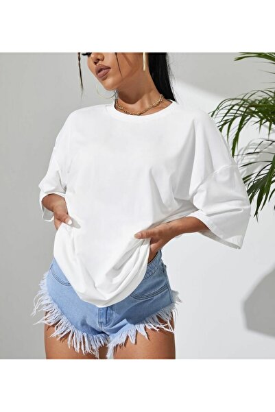 THE WHITE Λευκό Oversize Γυναικείο T-Shirt